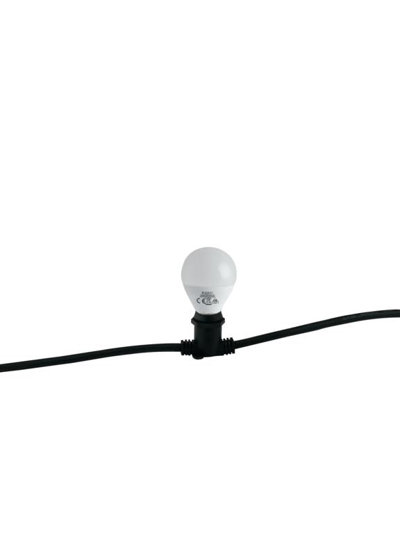 Stringa elettrificata per esterno IP44 bianco o nero 10XE14 non incluse 5 metri cavo in gomma con spina schuko e connettore modulabile PICNIC Stringa elettrificata per esterno IP44 bianco o nero 10XE14 non incluse 5 metri cavo in gomma con spina schuko e connettore modulabile PICNIC